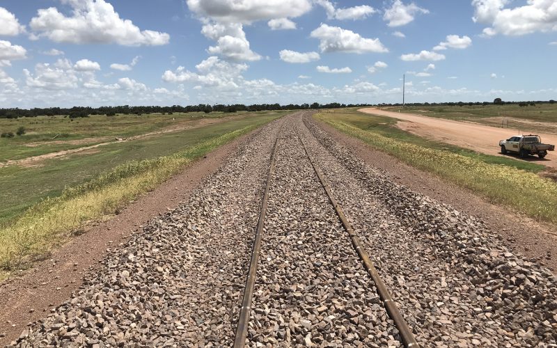 Completed rail track alignment for Carmichael Rail Project, Australia